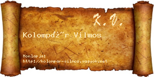 Kolompár Vilmos névjegykártya