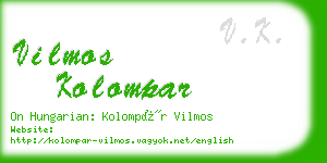 vilmos kolompar business card